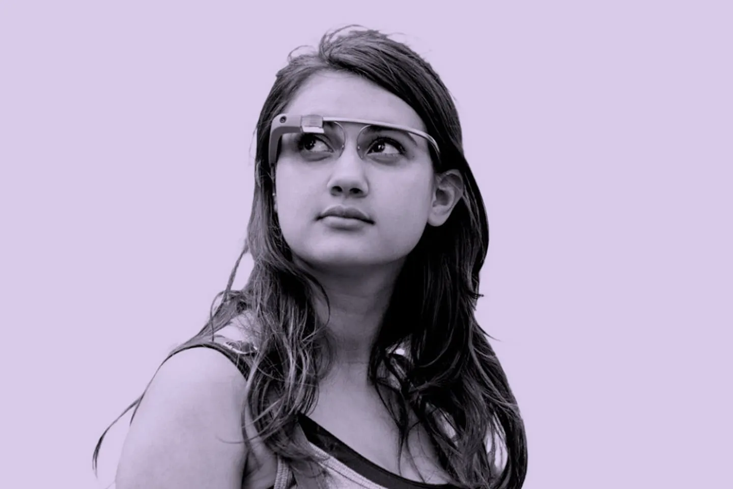 An illustrated portrait of a young woman wearing glasses, from the AUDRi campaign