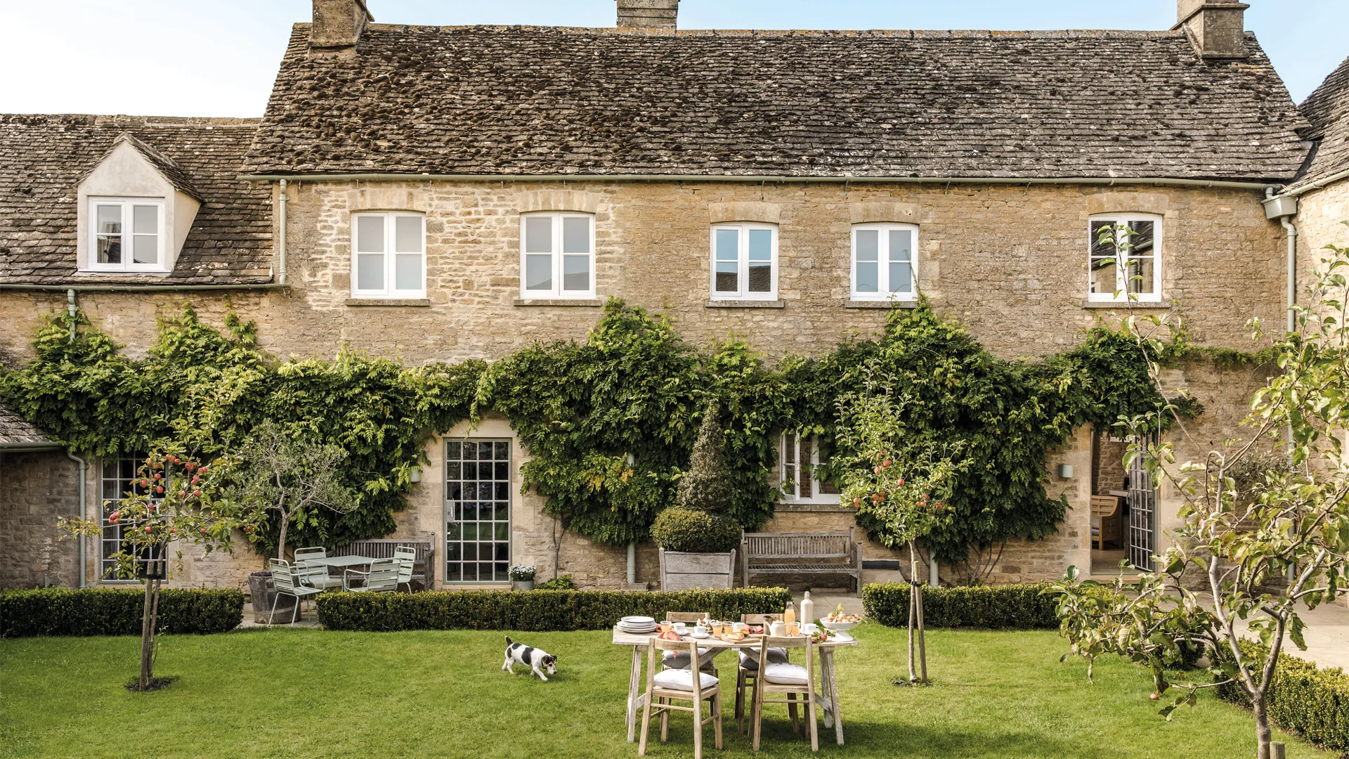 A Daylesford Stays cottage with lunch laid out on the lawn