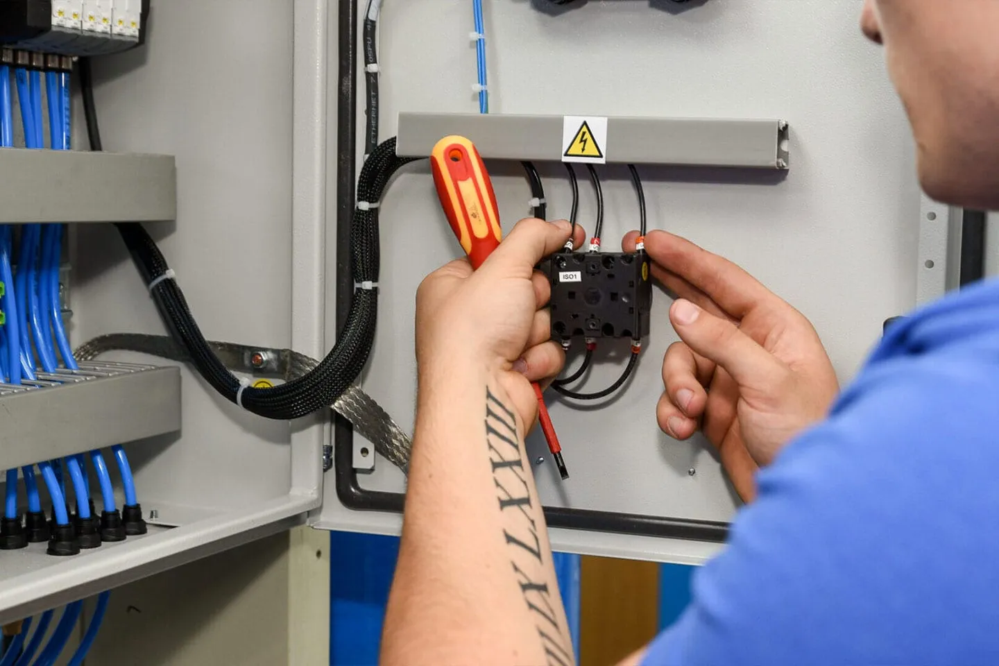 An Excel Water engineer working on water treatment equipment