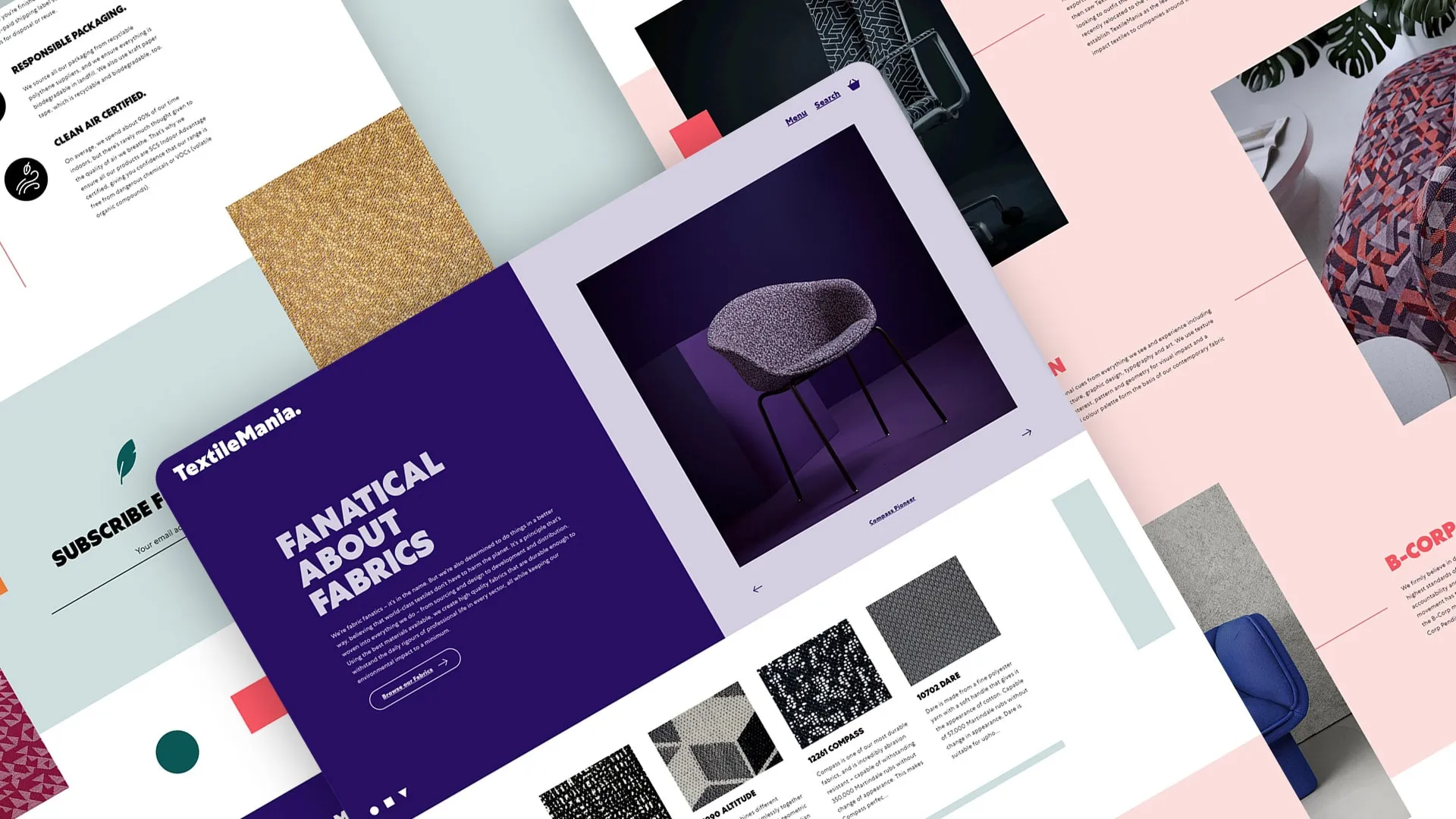 Pages from the TextileMania website