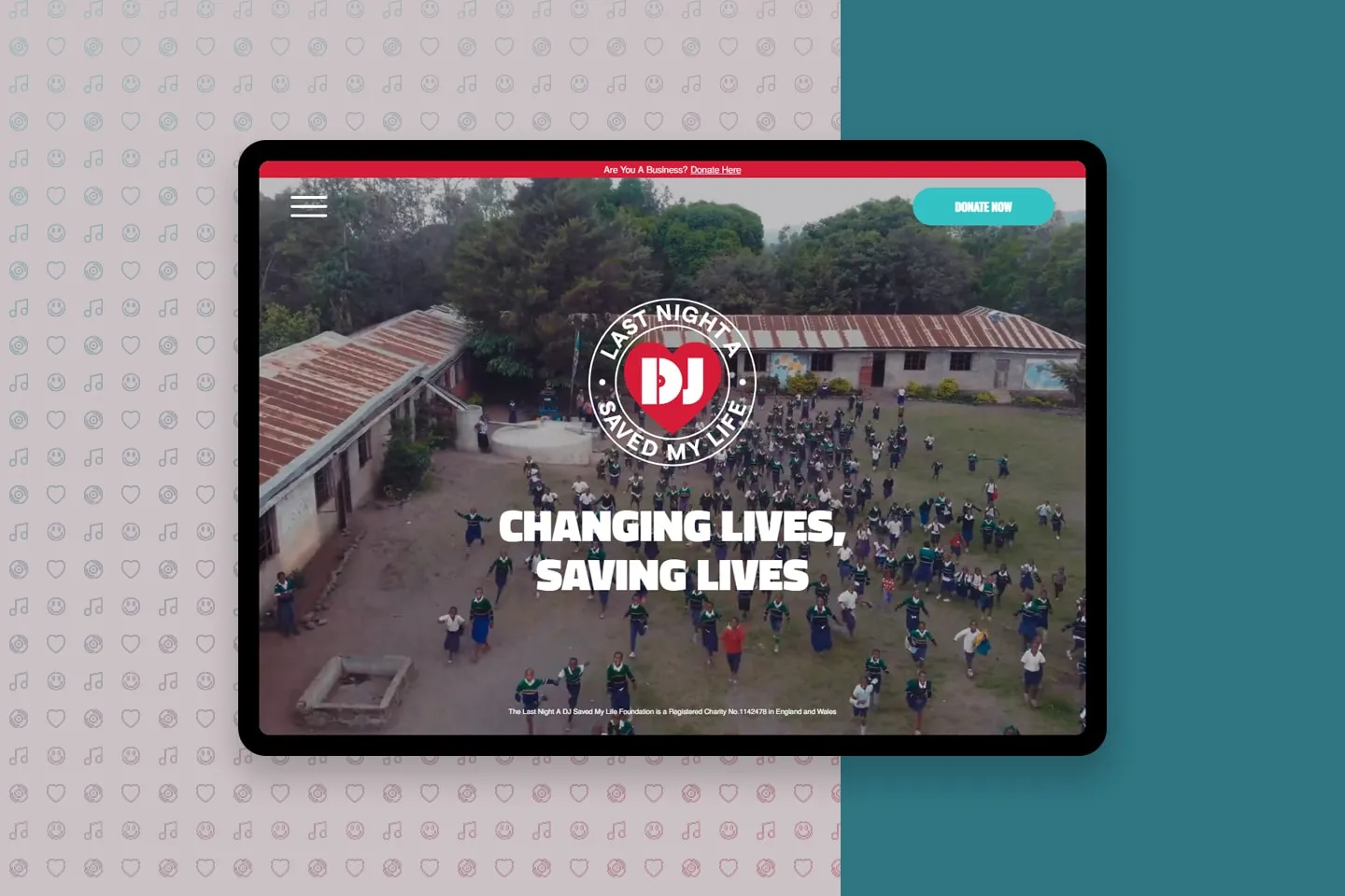 The Last Night A DJ Saved My Life homepage on a tablet