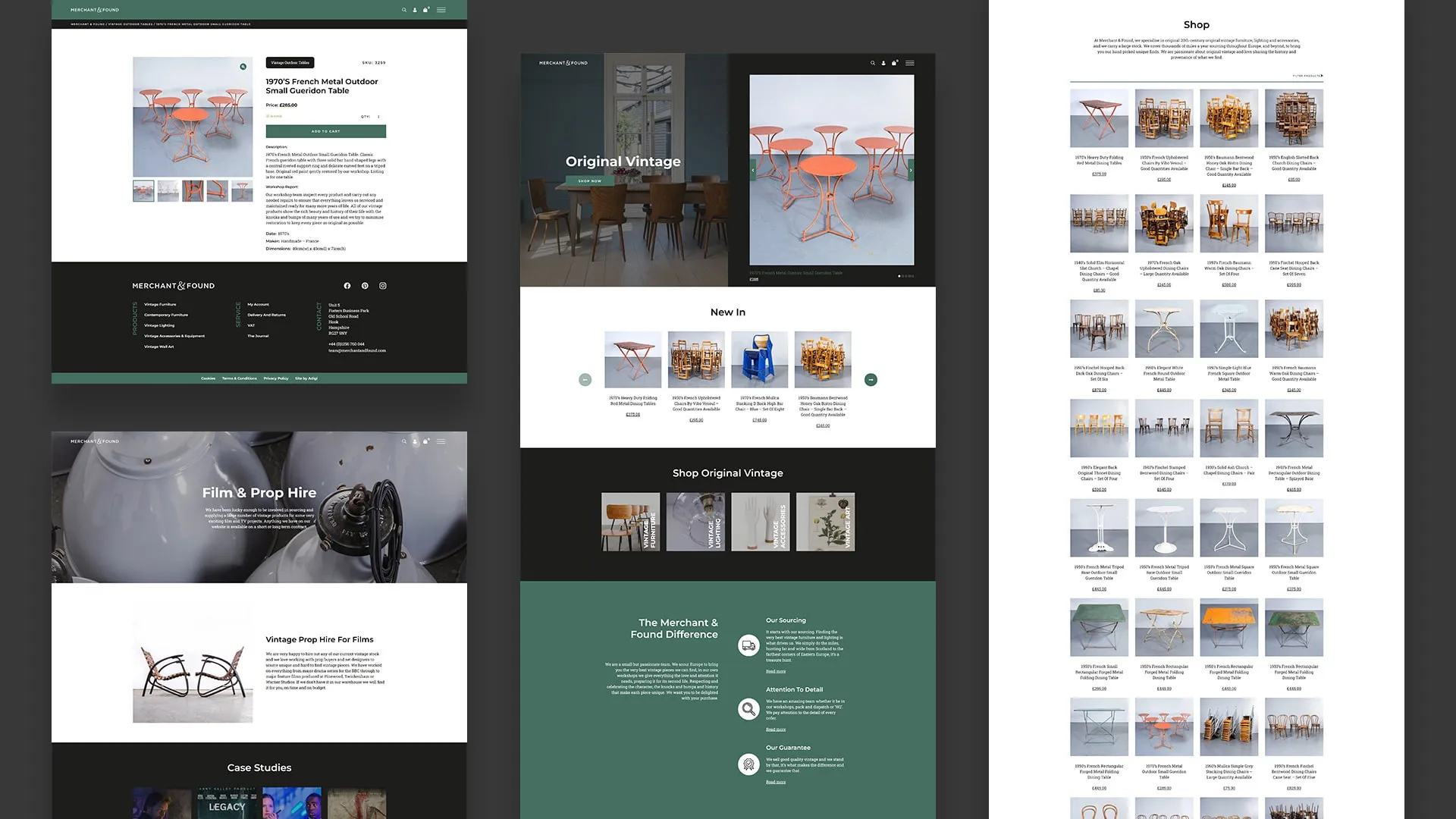 Pages from the Merchant & Found website